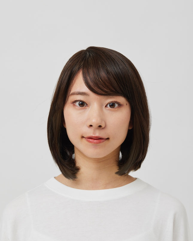 ボブ　毛先ワンカールストレート　ブラウン